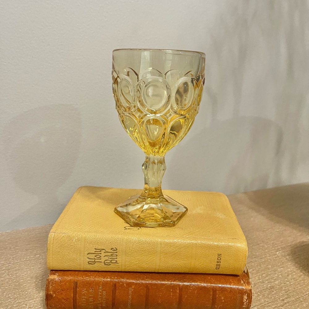 Vintage Yellow Fostoria Goblet